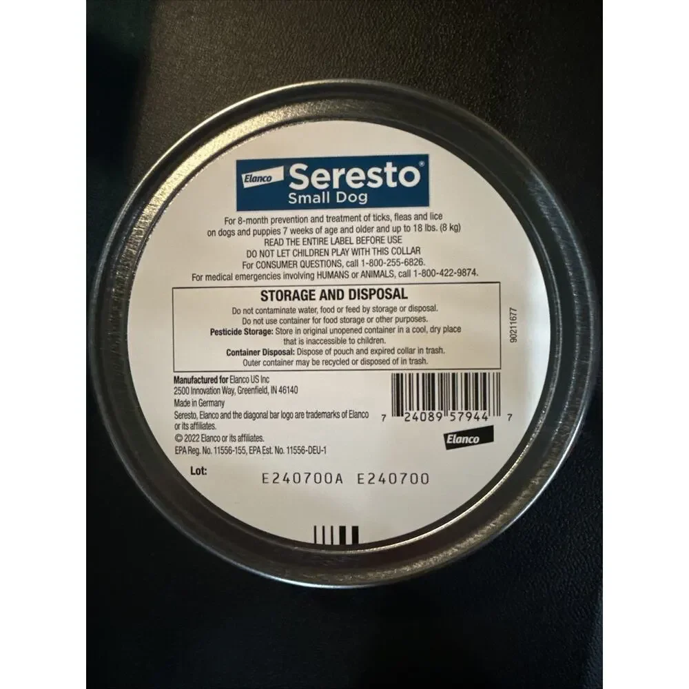 Seresto Flea and Tick Collar 8 Months Protection SMALL Dogs Up To 18lbs - Sealed